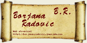 Borjana Radović vizit kartica